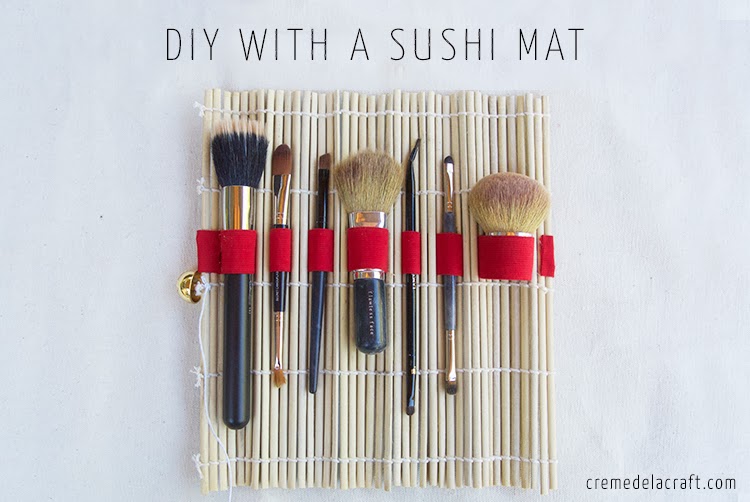 DIY: No-Sew Makeup Brush Roll from a Sushi Mat
